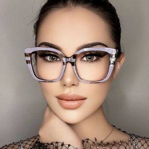 Lunettes de vue carrées pour femmes, logo personnalisé, mode rétro, UV400, colorées, imprimé léopard, anti-lumière bleue, 2025 - Product Image 2