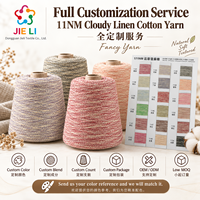Fil fantaisie en mélange de lin et de coton 11NM, 47% coton, 8% lin, fil à tricoter pour vêtements en maille