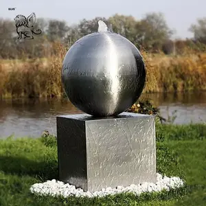 BLVE Large Modern Design Home Decor Front Yard Mirror Polished Stainless Steel Rolling Ball Water Fountain Sculpture