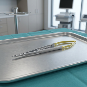JACOBSON HEAVY STYLE NEEDLE HOLDER T.<b>C</b>. German Stainless Steel Castroviejo Needle Holder Used in Cardiovascular Surgery - Product Image 3