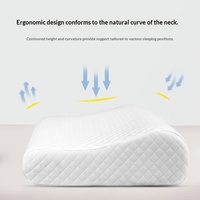 Oreiller cervical en mousse à mémoire de forme à récupération lente en 5 secondes, forme de vague en B, double hauteur personnalisable, lavable, léger