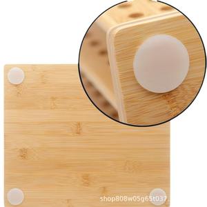 Organizador de oficina de madera HoffengWell, estante de almacenamiento de escritorio de 4 capas para documentos, libros, archivos, color madera natural, forma rectangular - Product Image 4