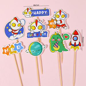 Décoration de gâteau de super-héros monstres, accessoire de table de dessert pour anniversaire d'enfants, <span class=keywords><strong>insert</strong></span> de marque pour accessoires de pâtisserie - Product Image 3