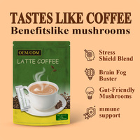 OEM/ODM Café Latte Instantané aux Champignons 10 Champignons Arabica Gourmand Goût Neutre Stimulant l'Immunité Sachet