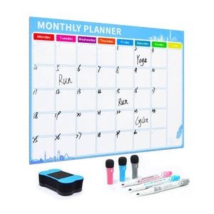 Planificador mensual magnético reutilizable personalizado del fabricante, calendario para refrigerador con imán y bolígrafo - Product Image 1