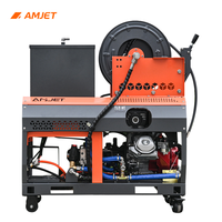 Amjet 4350psi16lpm Hydro Jetting Machine Protection contre les hautes températures 60 Leau Réservoir Machine de nettoyage des eaux usées pour tuyaux d'huile de cuisine