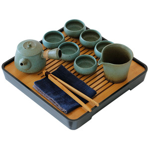 Coarse Pottery Kung Fu <b>Tea</b> <b>Set</b> With Lid Dry Brewing <b>Tea</b> Tray Office Afternoon <b>Tea</b> Use Round Shape Ceramic Teapot And <b>Cups</b> - Product Image 5