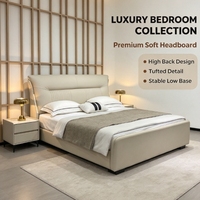 Lit rembourré de style italien à pied de lit bas pour chambre d'hôtel, idéal pour projets de mobilier d'appartements et de villas (vente en gros)