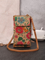 Style bohème liège sac à bandoulière femmes portefeuille téléphone pochette Vintage fermeture éclair porte-monnaie épaule téléphone sac