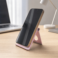 Support de téléphone portable pliable réglable en alliage d'aluminium, support de bureau portable universel, vente en gros, OEM, logo personnalisé, usine
