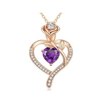 Nouvelle Saint Valentin Fête des Mères Coeur Éternel Rose Coeur Ensemble Collier De Mode Bijoux