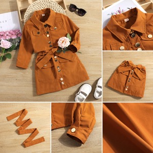 Set 2 Pezzi Casual per Ragazze 90-130cm, Giacca Corta con Colletto e Maniche Lunghe & Gonna a Linea A con Fiocco per Primavera/Autunno - Product Image 5