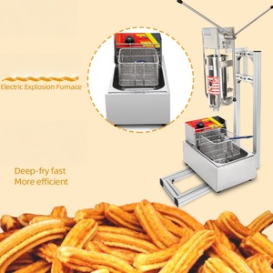 Máquina Comercial Eléctrica para Churros Españoles de Acero Inoxidable 304 de 5L con Freidora y Rellenador Manual de 3 Boquillas para Panadería y Snacks - Product Image 3