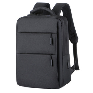 High Quality Nylon Custom Logo Business Travel Laptop Backpack with USB Charging Port Wholesale Promotional Item