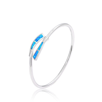 Bracelet jonc en argent sterling 925 avec opale, bijoux fins de haute qualité, minimaliste, nouvelle arrivée, personnalisé OEM, pour femmes, à porter au quotidien