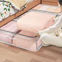 Organisateur de vêtements pliable transparent avec grande capacité, design imperméable, boîte de rangement gain de place pour utilisation sous le lit
