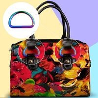 Boucles en métal couleur arc-en-ciel en alliage personnalisé fermoir accessoires de quincaillerie sangles de sac anneau en D pour colliers d'animaux de compagnie ceinture
