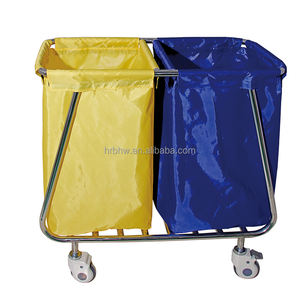 अस्पताल के लिए अस्पताल के फर्नीचर दो बैग चिकित्सा अपशिष्ट परिवहन ट्राली - Product Image 1