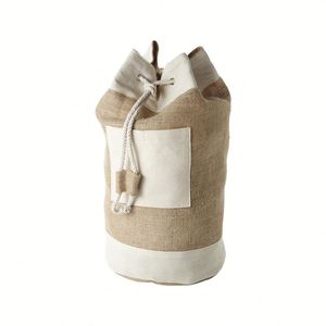 Fashion Custom Logo Multipurpose Large Capacity Leisure Jute Cotton Sailor Duffel Bag <b>Drawstring</b> <b>Backpack</b> <b>Drawstring</b> Bag - Product Image 2