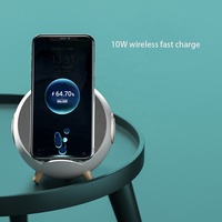 Réveil intelligent avec charge sans fil, Bluetooth, support de téléphone portable de bureau, haut-parleur à commande vocale IA