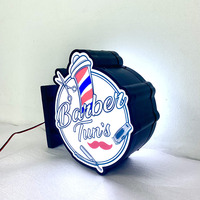 Enseignes LED rondes personnalisées pour extérieur, panneau lumineux suspendu, forme sur mesure, affichage de magasin, enseigne 3D pour salon de coiffure