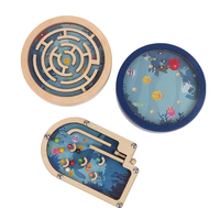 Venta caliente niños laberinto juguetes educativos Mini laberinto de madera juego de mesa de madera y laberinto rompecabezas tablero niños juguetes niños