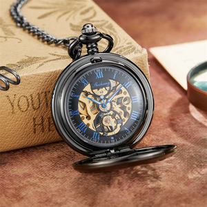 <span class=keywords><strong>Montre</strong></span> <span class=keywords><strong>de</strong></span> poche mécanique <span class=keywords><strong>de</strong></span> luxe antique dorée pour hommes et femmes, pendentif collier, design unique creux, crâne double face - Product Image 4