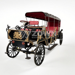 Chariot de luxe électrique et à chevaux, style vintage royal victorien, pour le tourisme, les parcs équestres et les attractions - Product Image 4