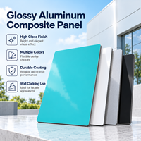 Panneau composite en aluminium brillant FEVE Coated Champagne 3mm 1220x2440mm pour façades de magasins