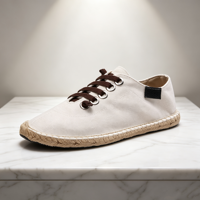 Espadrilles en toile pour hommes de style minimaliste, semelle plate en caoutchouc, bout rond, couleur unie, coupe basse, pour la mode quotidienne et les tenues assorties