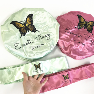 Tissu africain imprimé à la cire design unisexe <span class=keywords><strong>bonnet</strong></span> satin doublé longue bande <span class=keywords><strong>cheveux</strong></span> imperméable chapeau de douche support design personnel - Product Image 3