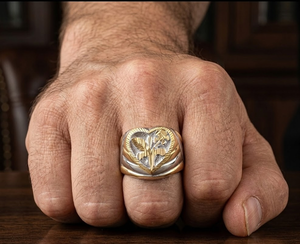 Elegant Gold Plated Copper Brass Men's <b>Ring</b> Fashion Jewelry Classic <b>Finger</b> <b>Ring</b> for Festival Wedding Celebration Anniversary - Product Image 4