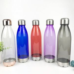 Bouteille d'eau en plastique Tritan avec logo personnalisé, pour la salle de sport, 350, 500, 700 ml, bouteille d'eau sans BPA, fond en acier inoxydable - Product Image 2