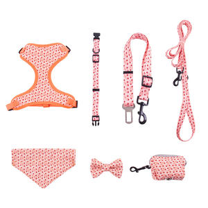 人気デザイン 7-in-1 XS-L 通気性抜群 犬猫ペット用ハーネスとリードセット 高品質 グリーン レッド ブラック ブルー 犬用ハーネス - Product Image 3