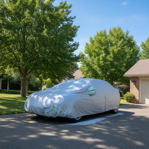 Housse de voiture argentée en polyester 150D, imperméable, pour berlines jusqu'à 200 pouces, protection UV 90% - Product Image 2