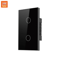 TYSH Smart Life Interrupteur mural intelligent WiFi tactile pour moteur AC 16A ABS PC, compatible avec fil sous tension et fil neutre, Google Home Alexa