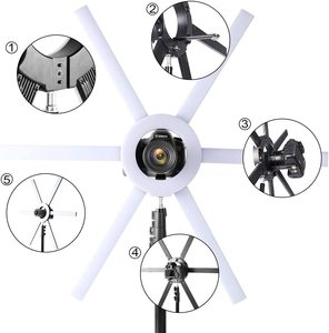 GVM-Anillo <span class=keywords><strong>de</strong></span> luz LED 600S para iluminación <span class=keywords><strong>de</strong></span> fotografía, Kit <span class=keywords><strong>de</strong></span> luz Led regulable <span class=keywords><strong>de</strong></span> 90W con barras <span class=keywords><strong>de</strong></span> luz desmontables - Product Image 1
