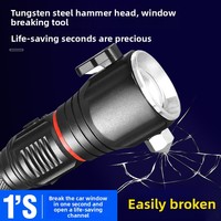 Vente directe usine Nouvelle lampe de travail d'urgence multifonctionnelle en alliage d'aluminium avec marteau de sécurité et lampe torche LED rechargeable