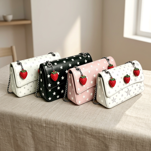 Sac à main en cuir véritable brillant pour femmes, sac à bandoulière de grande capacité avec bouton-pression, sac fourre-tout décontracté pour tous les jours - Product Image 5