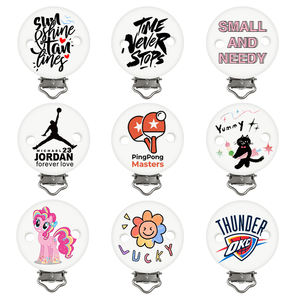 Venta al por mayor, personalización OEM/ODM, clip de silicona redondo impreso de grado alimenticio para chupete, cuentas para la dentición - Product Image 1