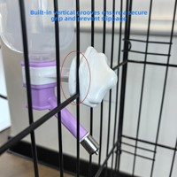 Botol Minum Hewan Peliharaan Gantung Warna Pink, Stainless Steel, Nozzle Bola Berputar, Anti Bocor, Tinggi Dapat Disesuaikan, Dispenser Minum Otomatis