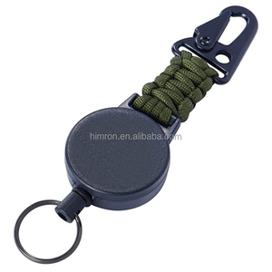 Porte-clés rétractable robuste avec logo personnalisé, porte-badge avec cordon en paracorde tressé, mousqueton <span class=keywords><strong>à</strong></span> bec d'aigle - Product Image 2
