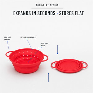 Collapsible Colander Silicone Kitchen Strainer 2 in 1 Foldable Fruit Basket Vegetable <b>Washing</b> <b>Bowl</b> Sink Sieve for Home Cooking - Product Image 3