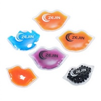 Compresse de gel PVC réutilisable en forme de lèvres avec logo personnalisé, chaud/froid, pour le soutien immunitaire et les soins post-injections buccales, contrôle des gonflements