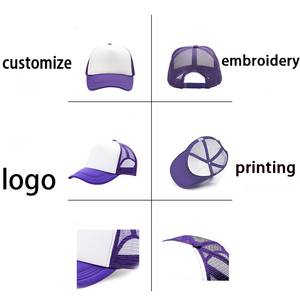 Venta al por mayor 100% algodón transpirable hombres sombreros de camionero de alta calidad personalizado 5 paneles de espuma sombrero de camionero gorra en blanco - Product Image 4