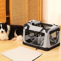 Cage de transport pliable et portable pour chiens et chats, grande capacité (plus de 7 kg), pour chiens de taille moyenne/grande, utilisable en extérieur, avec poignée de transport