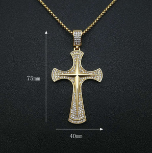 Collar con Colgante <span class=keywords><strong>de</strong></span> Cruz Hiphop <span class=keywords><strong>de</strong></span> Acero Inoxidable, <span class=keywords><strong>Cadena</strong></span> Minimalista Personalizada, Collares Pulidos <span class=keywords><strong>para</strong></span> Parejas, <span class=keywords><strong>para</strong></span> Hombre y Mujer - Product Image 4
