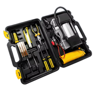 Compresseur d'air pour pneus de voiture de grande capacité 150W avec kit d'outils de réparation d'urgence, compresseur d'air pour voiture avec cordon DC12v