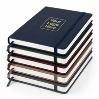 Carnet A5 personnalisé avec logo, couverture rigide en cuir PU, avec bande élastique et marque-page en ruban, agenda de bureau en gros