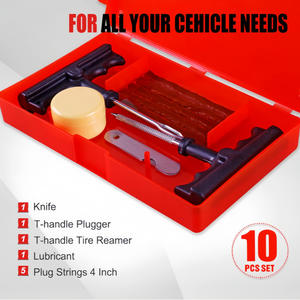 Kit de réparation de pneus de qualité supérieure, ensemble de 10 pièces pour voitures, motos, pneus sans chambre à air, outil de réparation d'urgence avec cordons de scellement et alésoir - Product Image 4